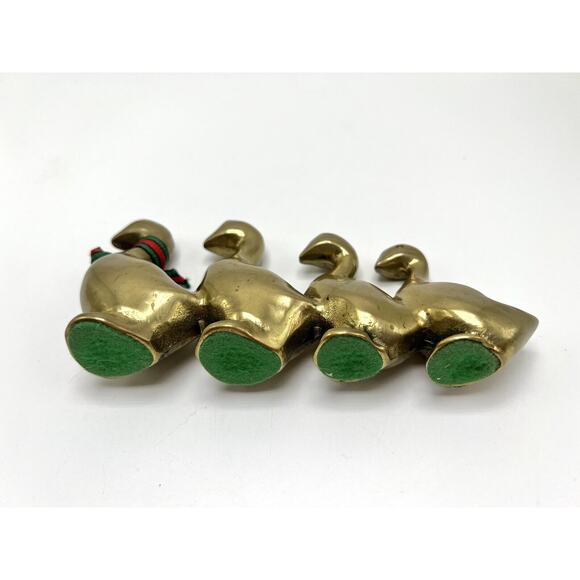 Vintage Solid Brass Four Geese/Ducks in a row Paperweight Figurine - Picture 3 of 3